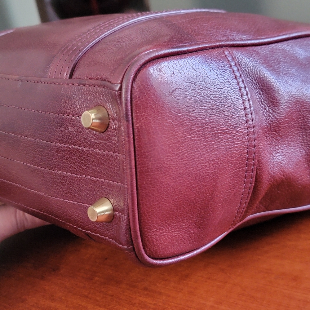 Coach 9704 Buffalo Hide Paper Bag Tote Mahogany Brown Leather Vintage Bag - Picture 7 of 16